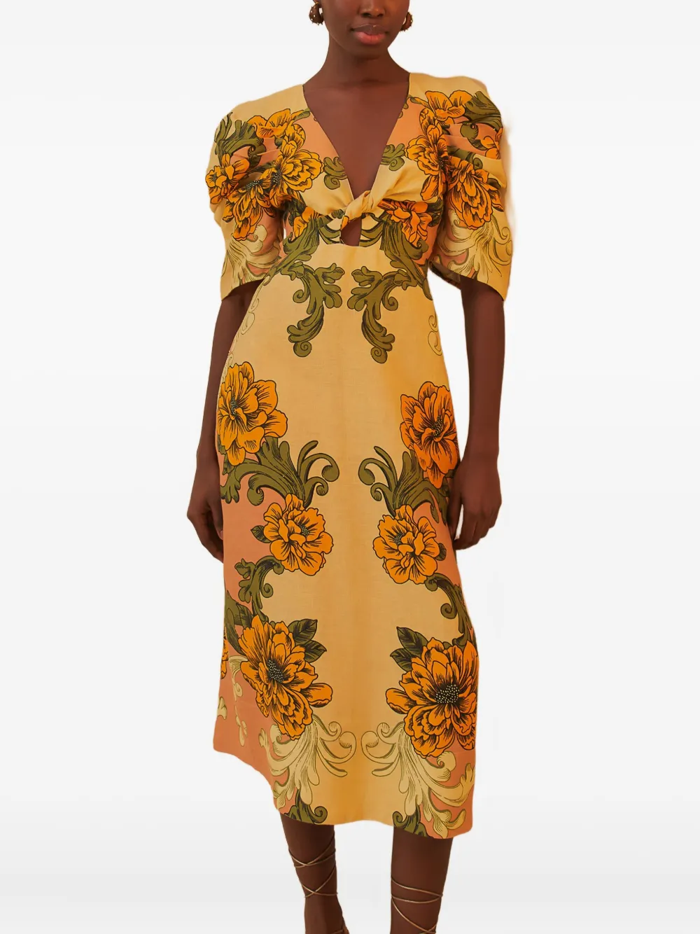 floral-print midi dress