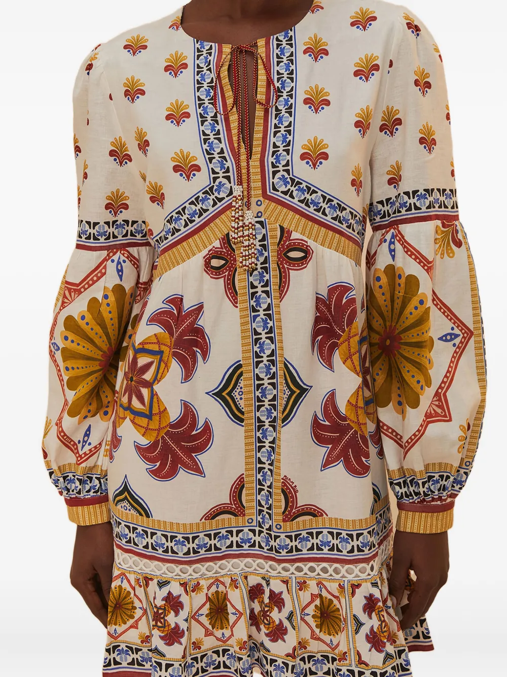 FARM Rio Mini-jurk met bloemenprint Beige