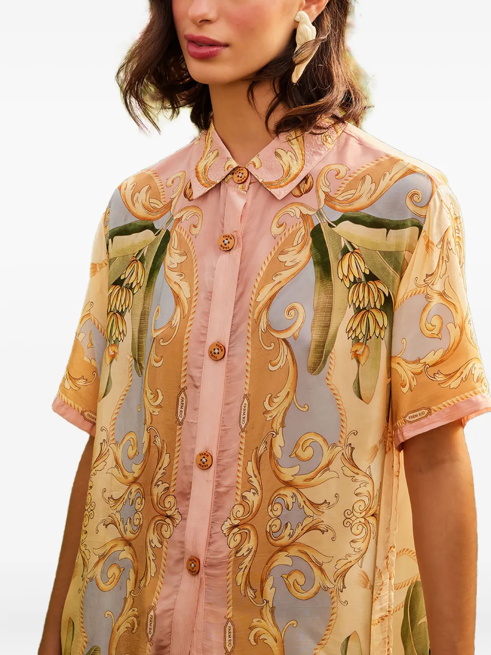 FARM Rio Blouse met grafische print Oranje