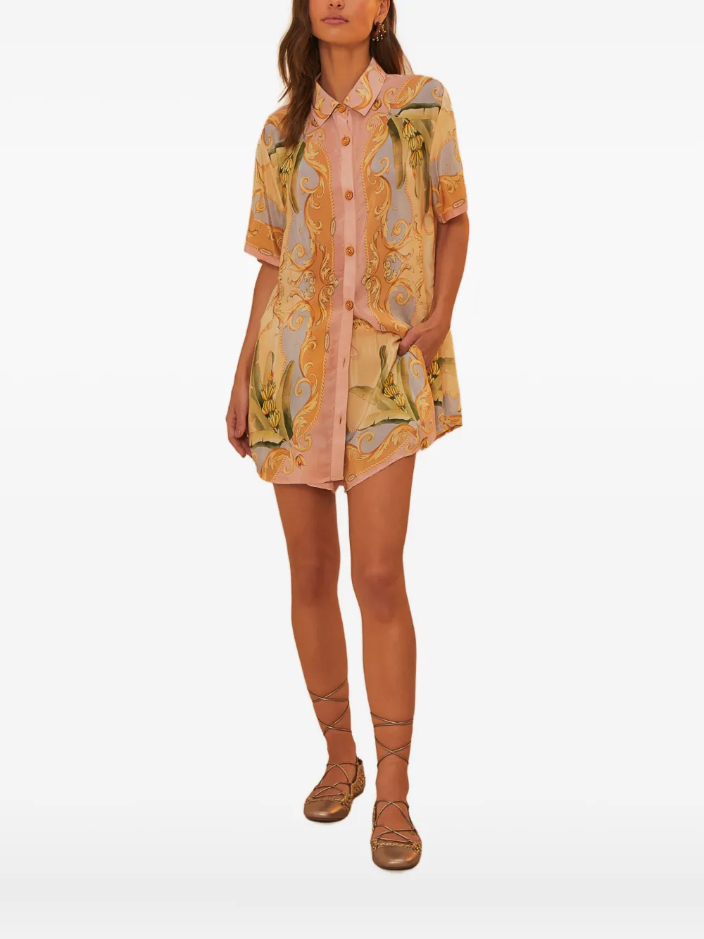 FARM Rio Blouse met grafische print Oranje