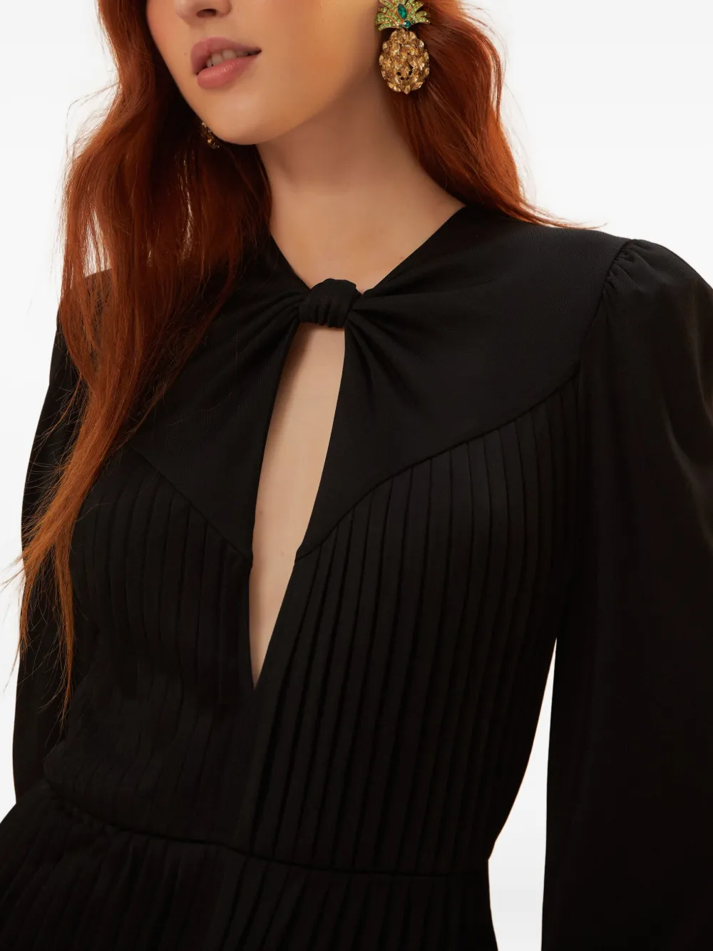 FARM Rio Geplooide jumpsuit met keyhole Zwart