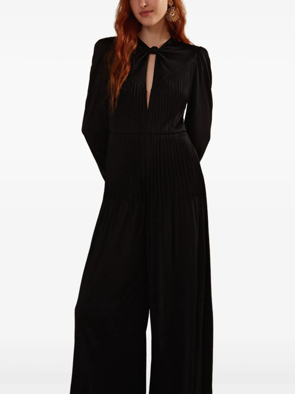FARM Rio Geplooide jumpsuit met keyhole - Zwart