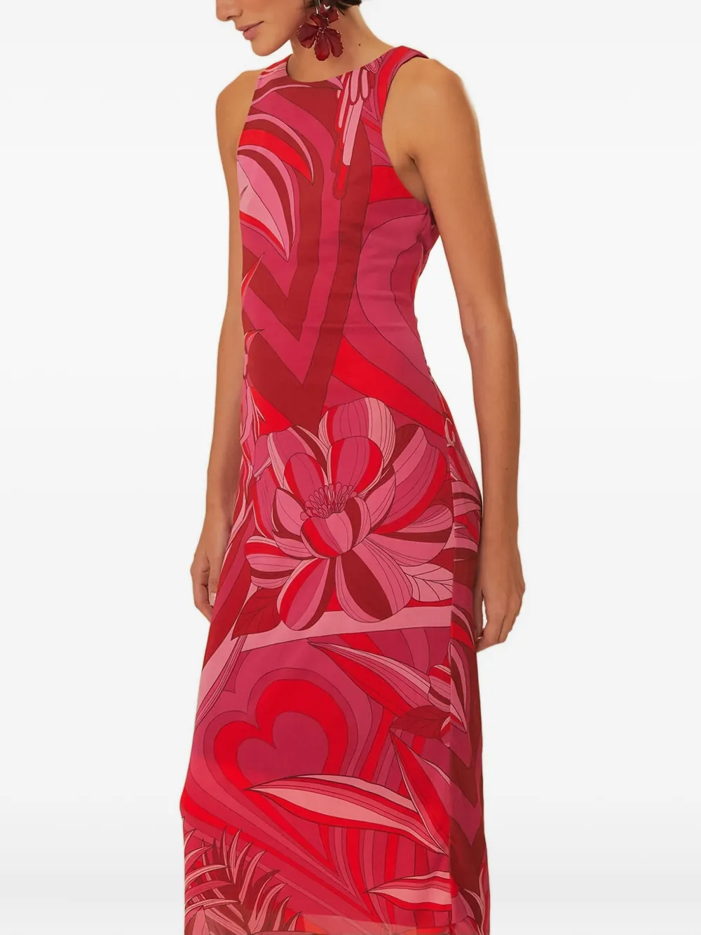FARM Rio Endless Summer tulle midi dress | Red | Image 1