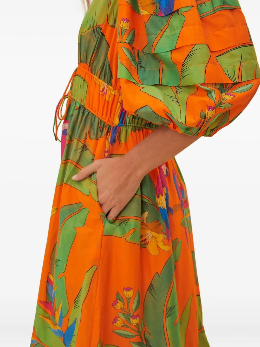 Farm Rio Botanical-print Midi Dress In Multi