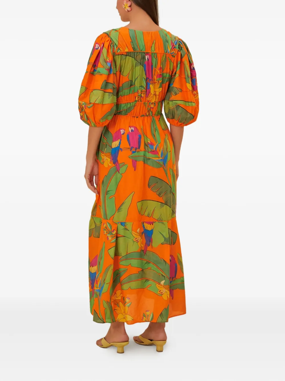 Farm Rio Botanical-print Midi Dress In Multi