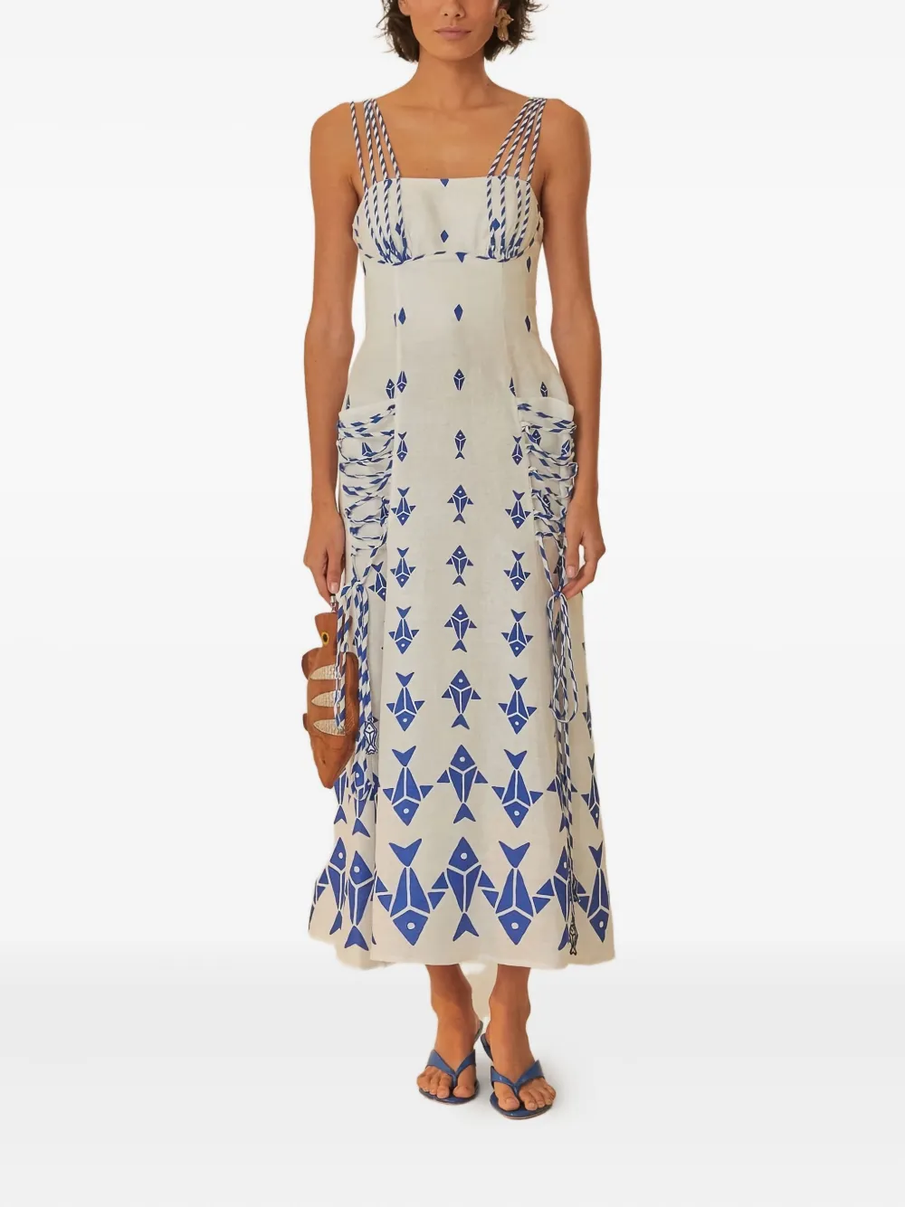 FARM Rio fish-print rope-strap dress | White | Image 1
