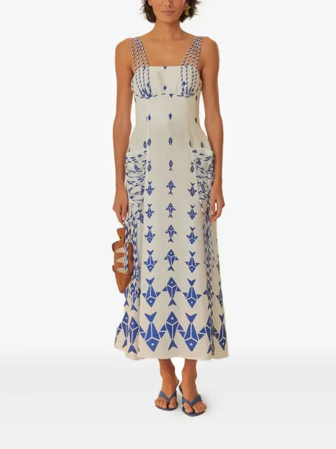 FARM Rio fish-print rope-strap dress