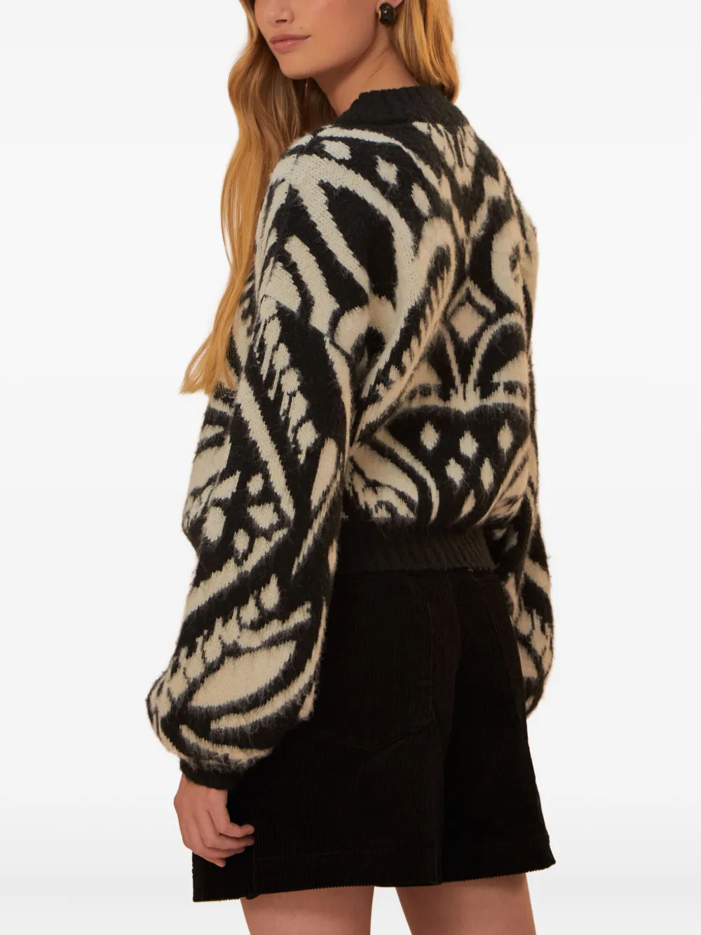 FARM Rio patterned sweater Zwart