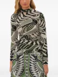 FARM Rio Black Lace Nature Jersey high-neck top