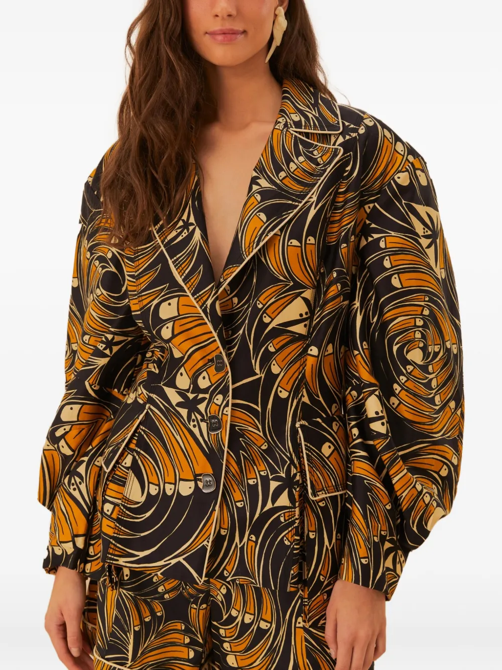 graphic-print oversized jacket