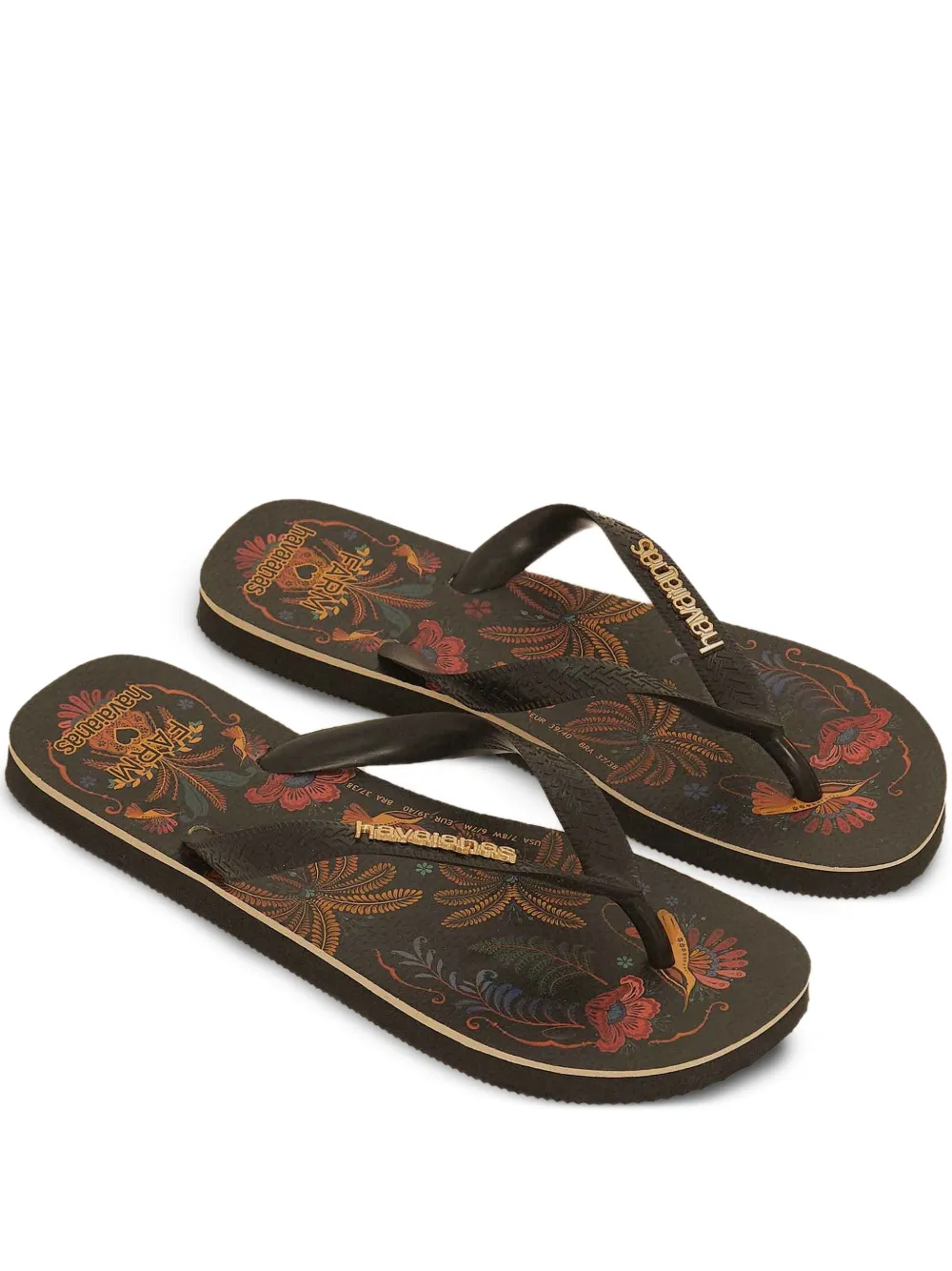 Farm Rio Classic Garden Flip-flops In Brown