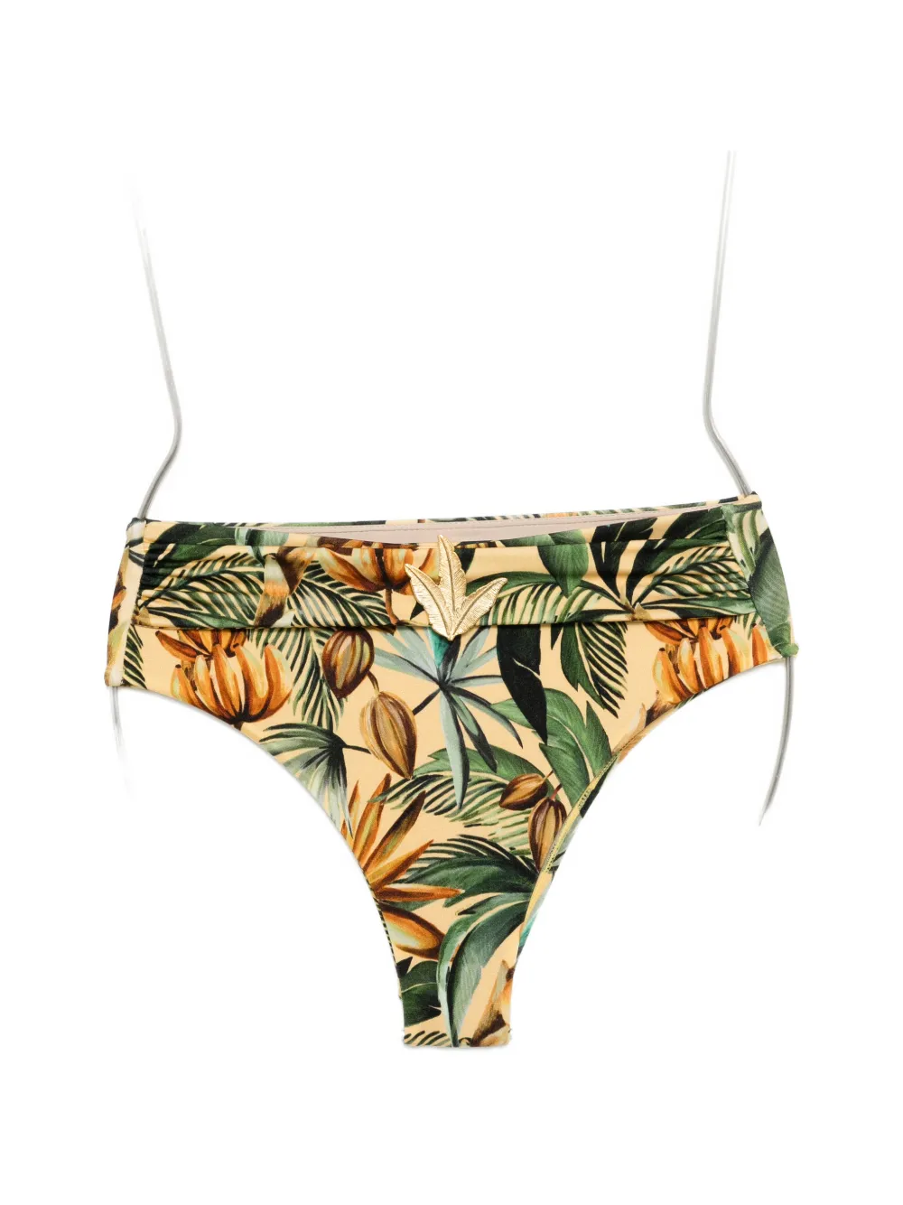 FARM Rio Slip bikini Bananart a vita alta - Giallo
