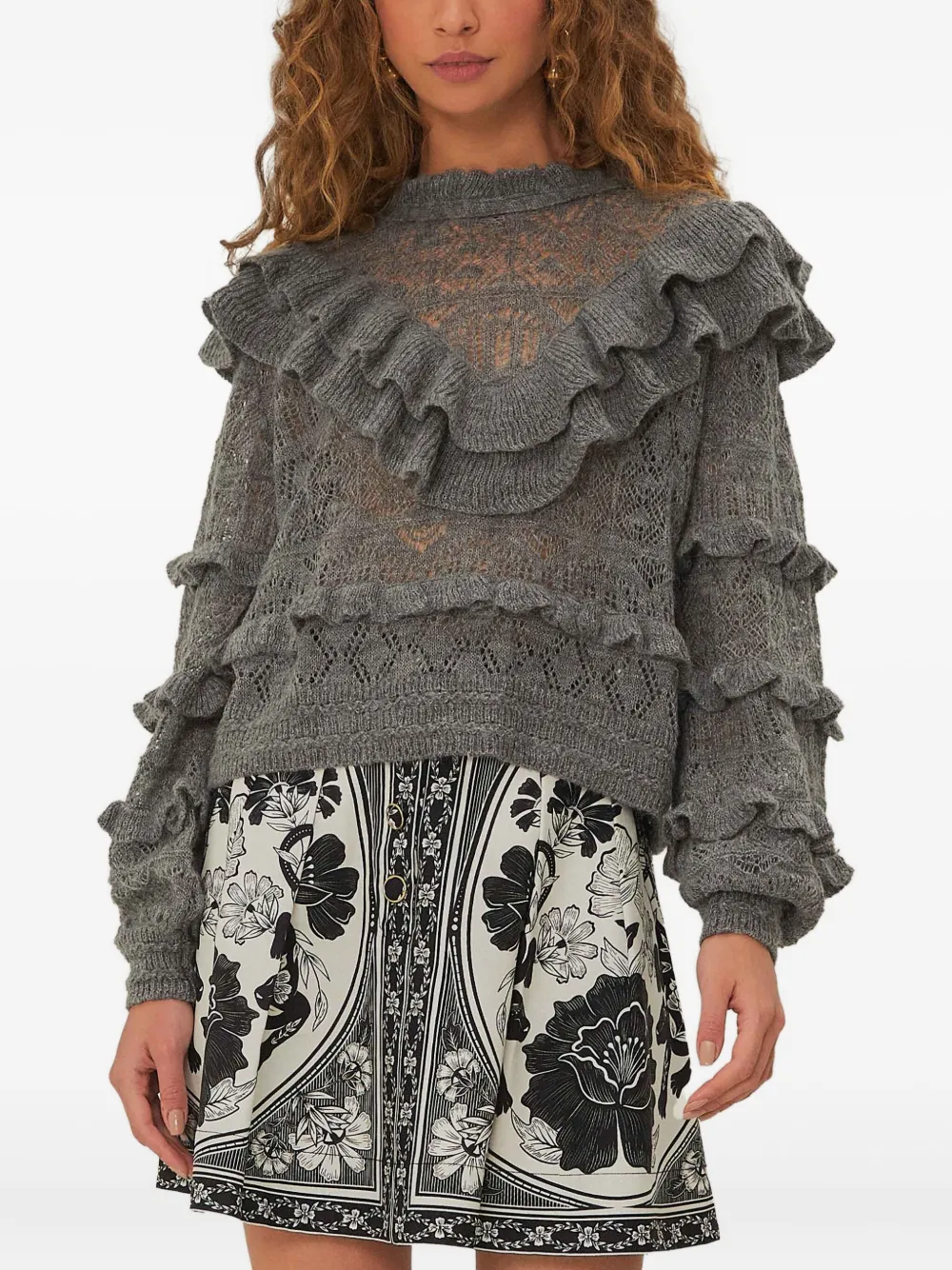 ruffle-detail sweater