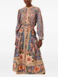 FARM Rio Superbloom Tapestry-print skirt - Blue