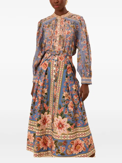 FARM Rio Superbloom Tapestry-print skirt 