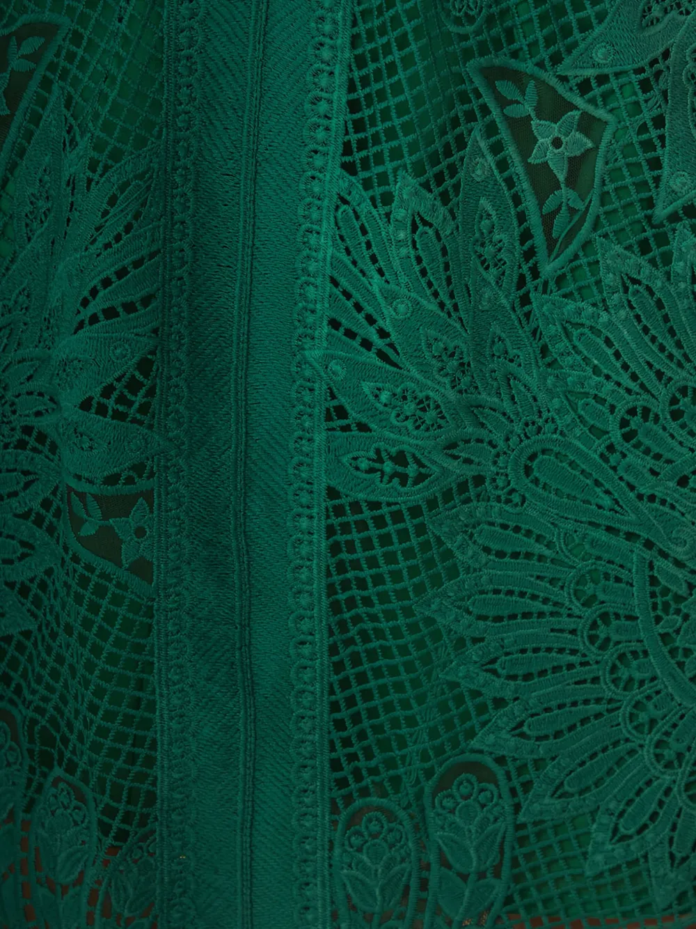 FARM Rio floral-lace midi skirt Groen