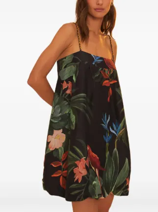 FARM Rio Midnight Macaw Fiesta Mini Dress | Black | FARFETCH PL
