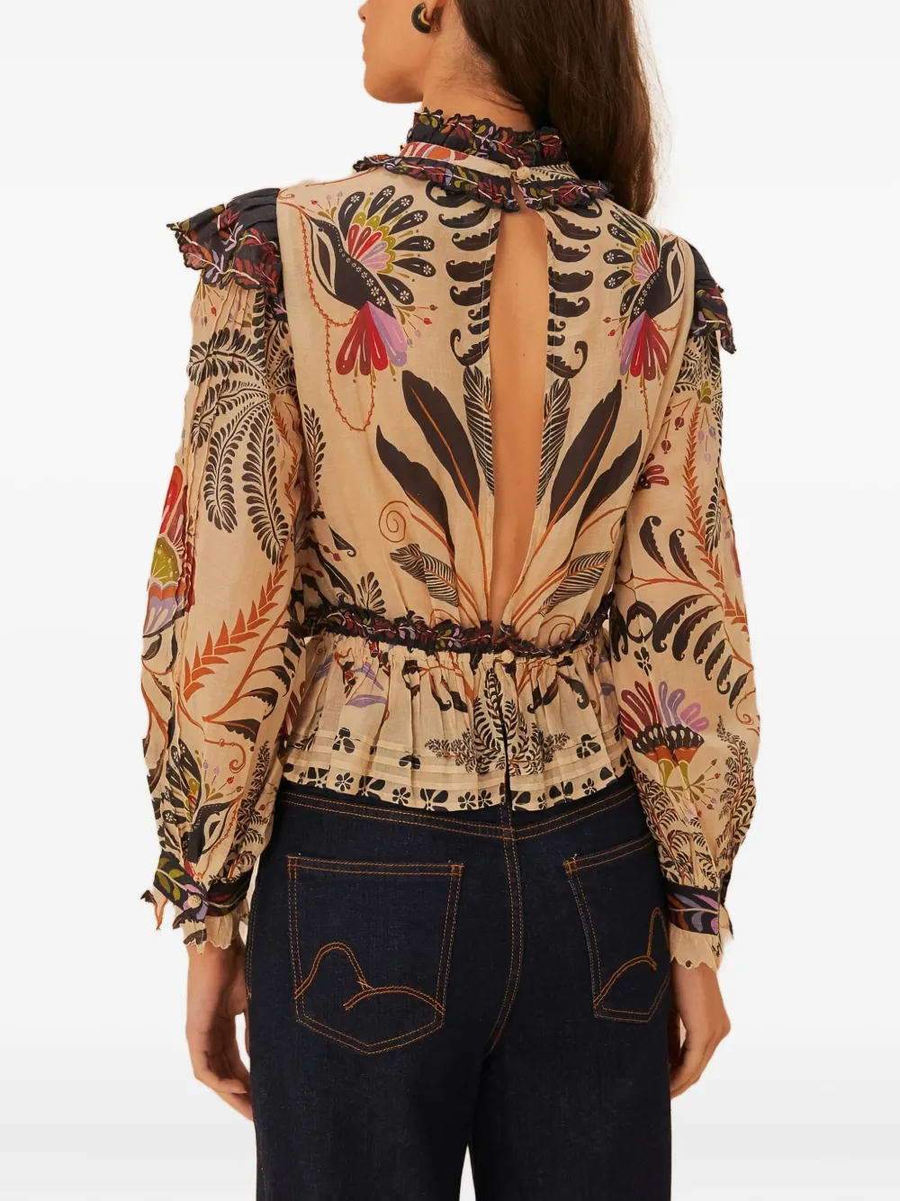 FARM Rio Shirt met bloemenprint - Beige