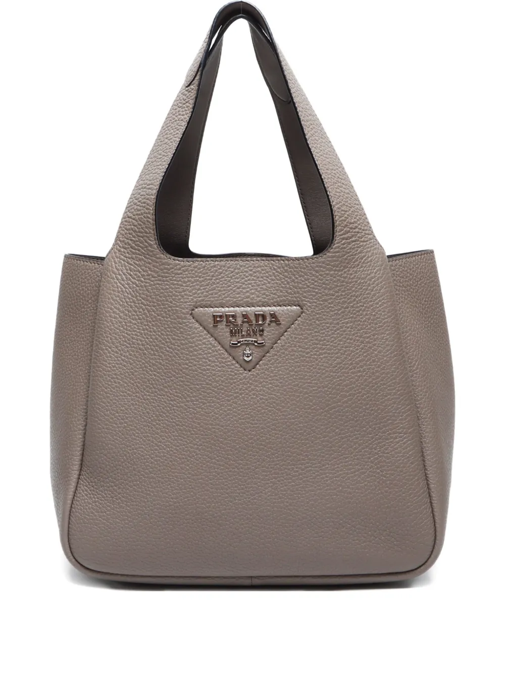 Prada Pre-Owned 2010-2020s ロゴプレート レザーハンドバッグ | グレー | Image 1