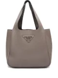 Prada Pre-Owned 2010-2020s logo-plaque leather tote bag - Grey