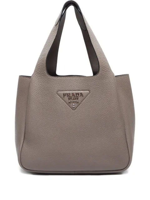 Prada Pre-Owned sac à main en cuir à plaque logo (années 2010-2020)