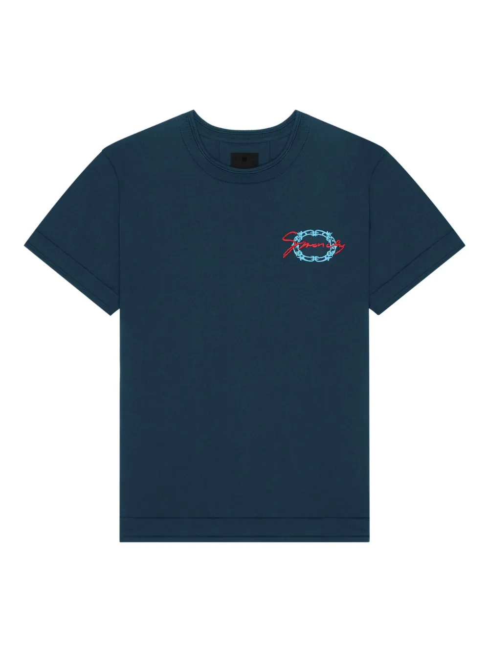 Givenchy embroidered cotton T-shirt | Blue | Image 1