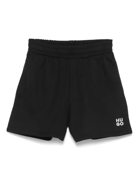 HUGO logo-embroidered cotton shorts