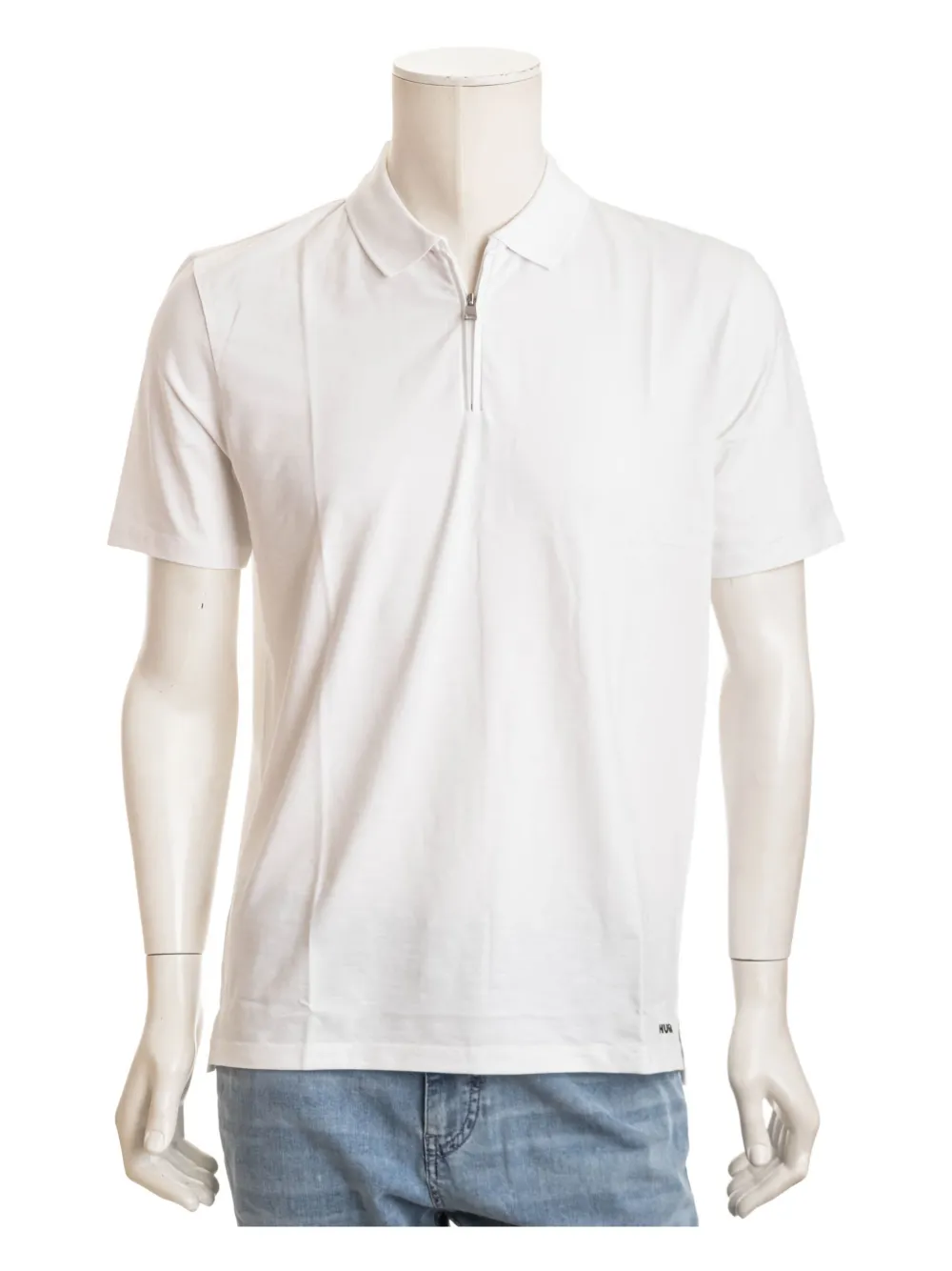HUGO zip-neck polo shirt - Bianco