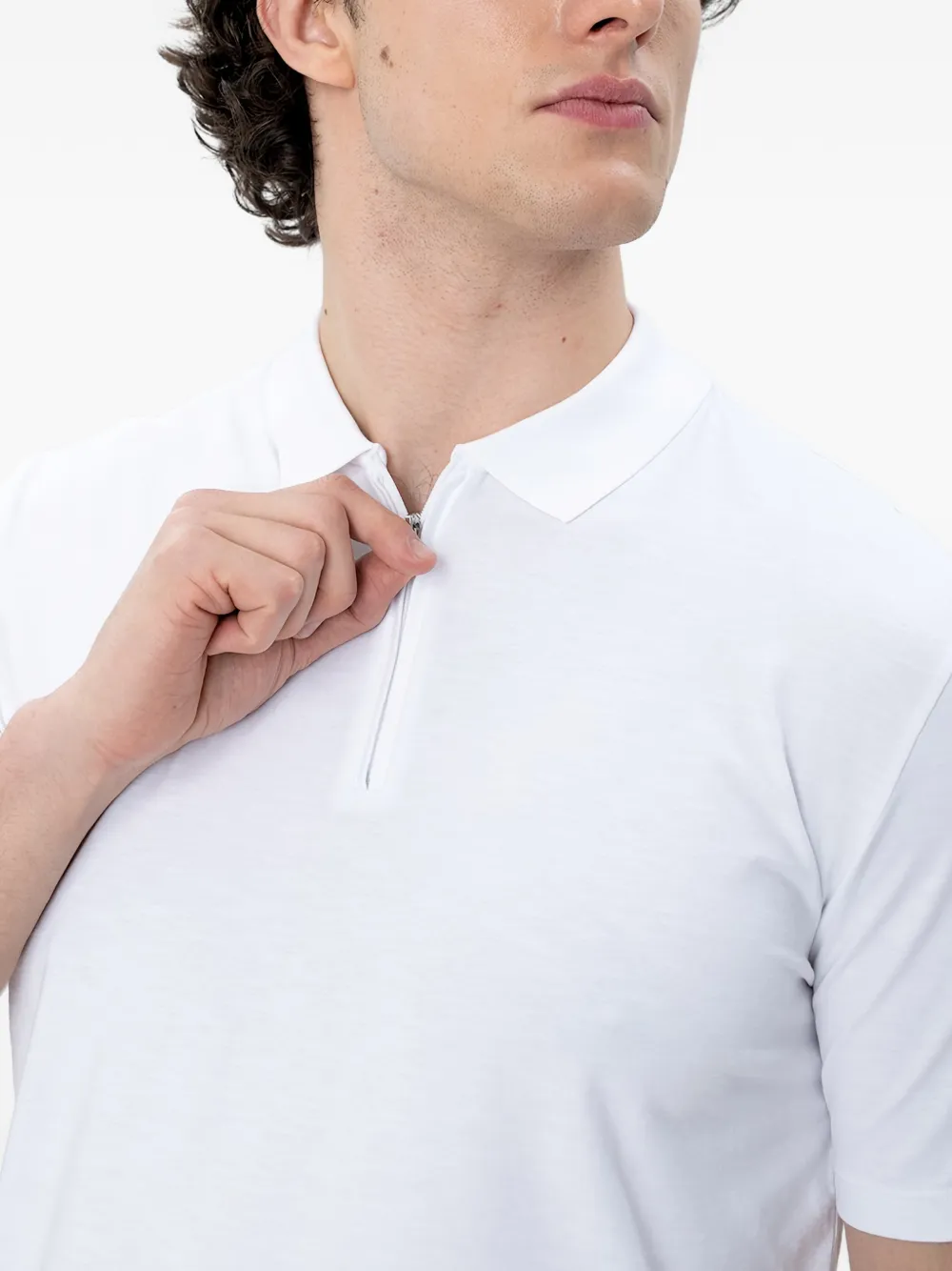 HUGO Poloshirt met hals met rits Wit