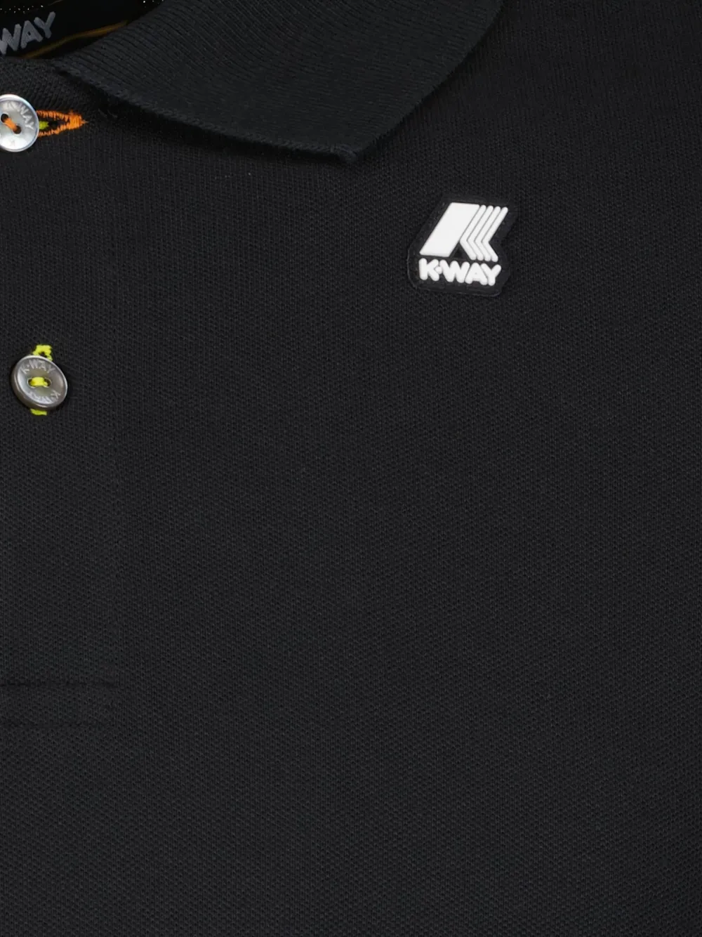 K-Way Vinnie two-button piqué polo shirt Zwart