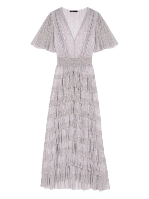 Maje metallic ruffled dress