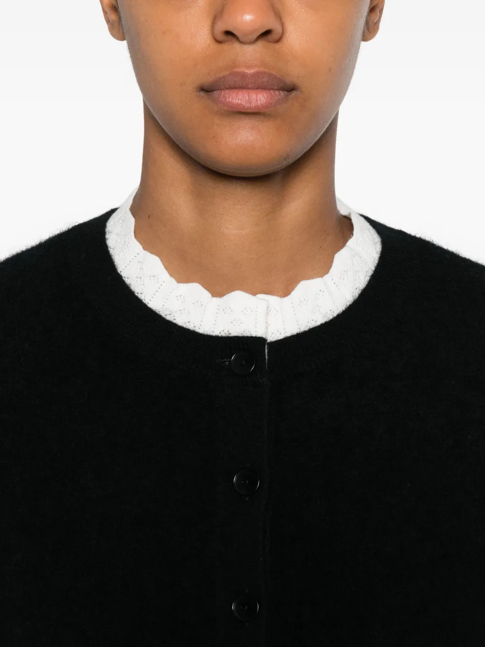 SANDRO Vest met gewelfde afwerking en knopen Zwart