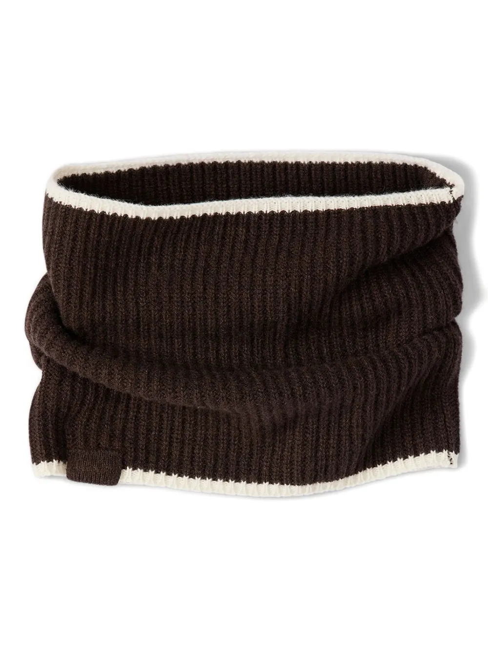 SANDRO ribbed contrast-trim scarf - Bruin