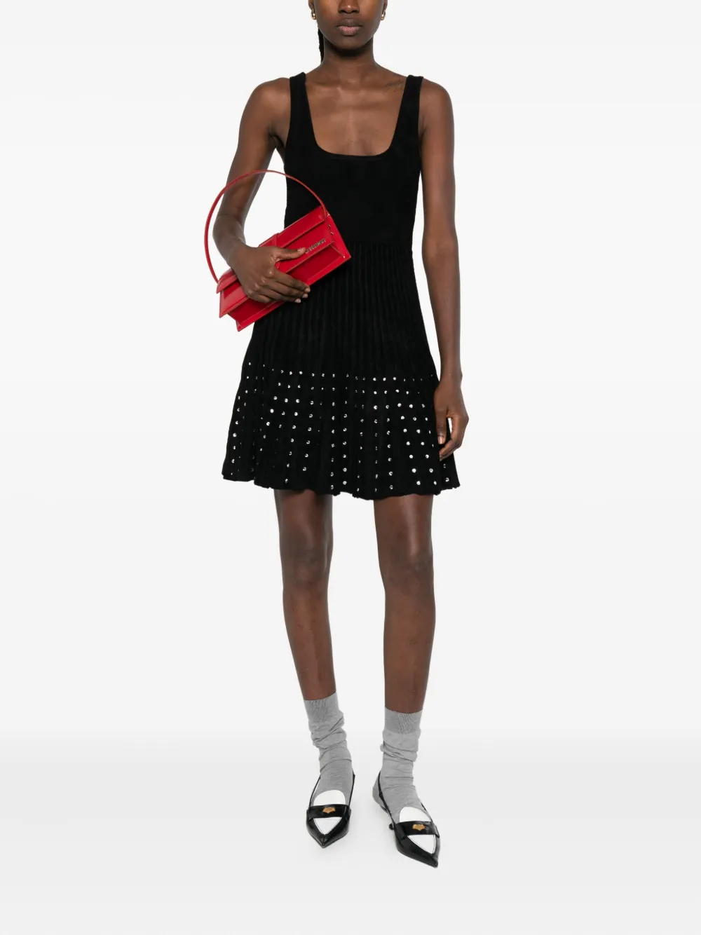 SANDRO Jurk verfraaid met stras - Zwart