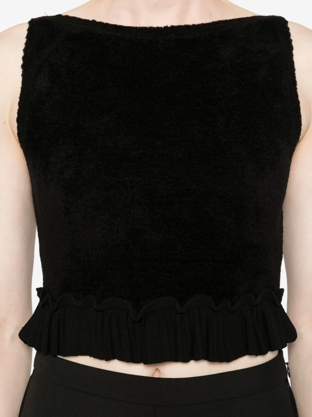 SANDRO Blouse met vierkante hals Zwart