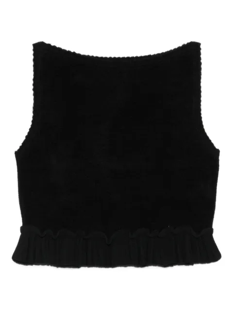 SANDRO blusa con volantes y cuello cuadrado