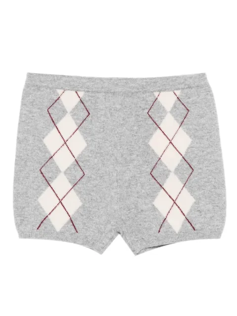 SANDRO shorts tejidos con motivo de rombos