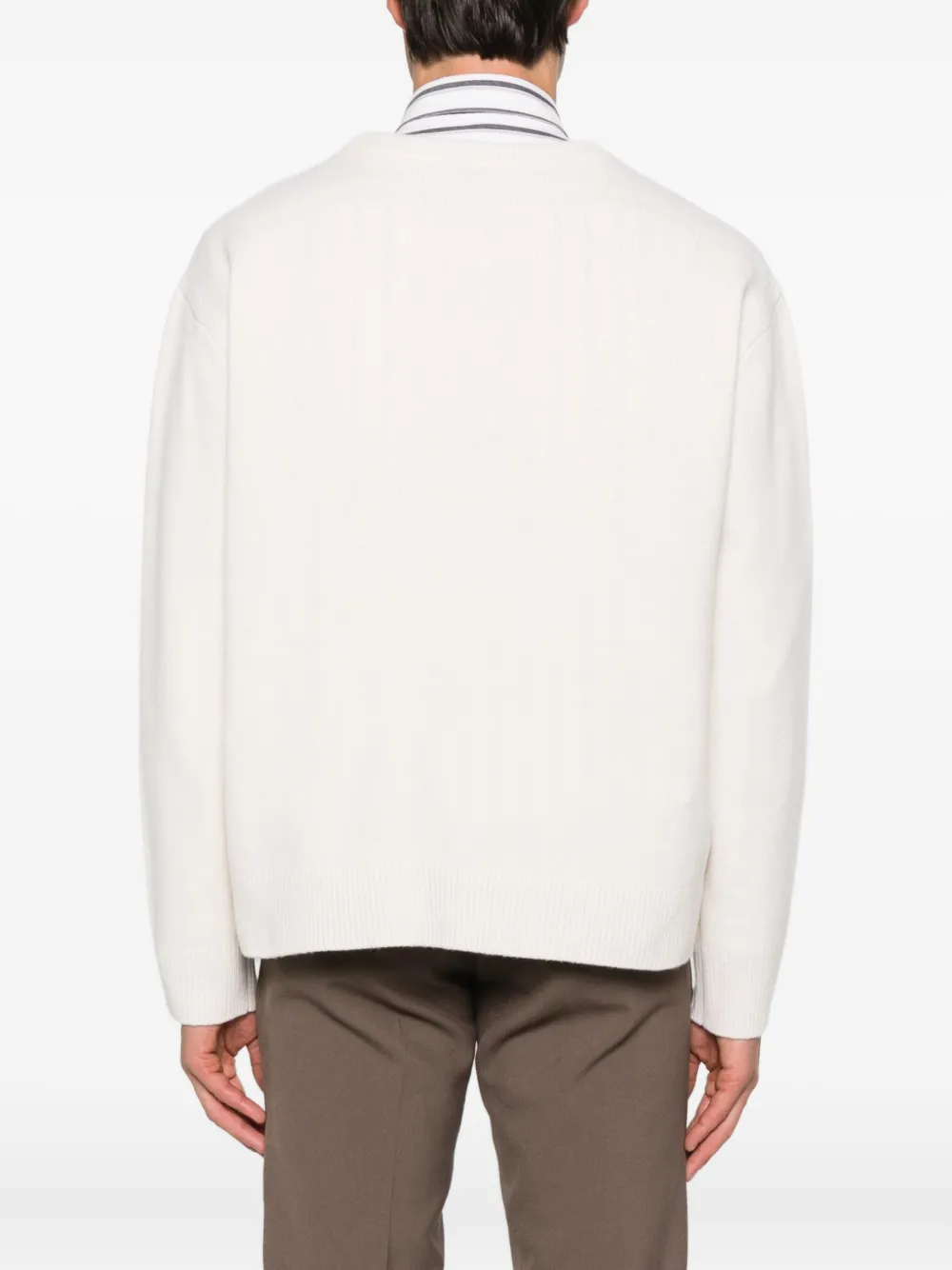 SANDRO Sweater met ronde hals en bloemapplicatie Beige