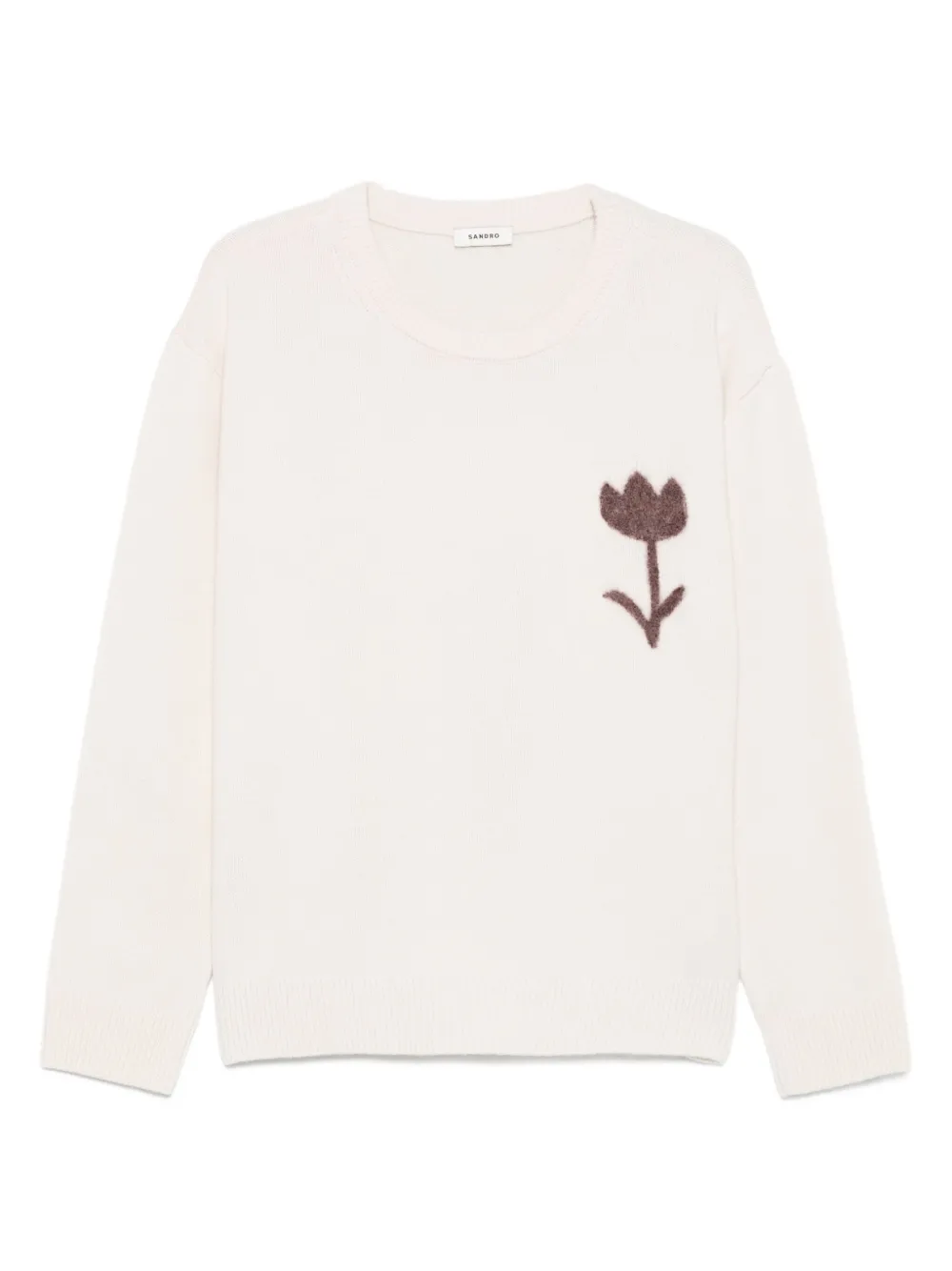 SANDRO sudadera con aplique floral | neutro | Image 1