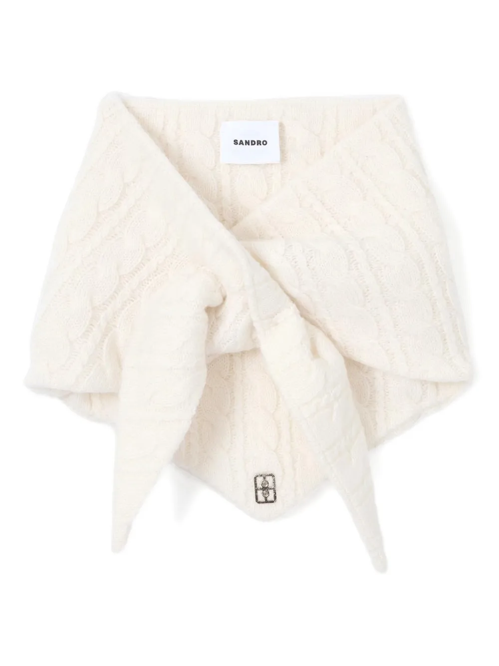 SANDRO cable-knit bandana | Neutrals | Image 1