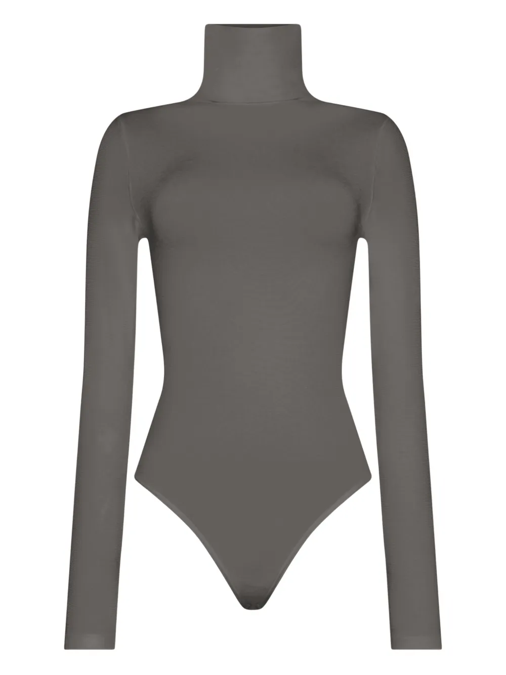 Wolford Turtleneck Long-sleeve Bodysuit In Gray
