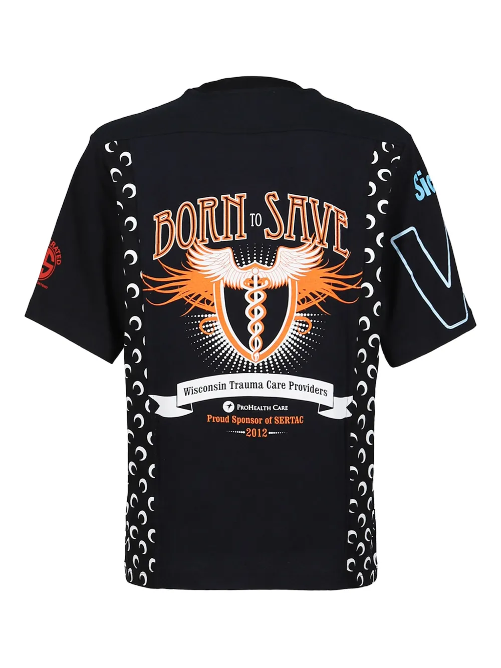 Marine Serre Katoenen T-shirt Zwart