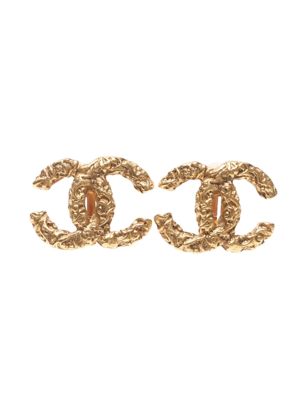 CHANEL Pre-Owned 1993 Lava clip-on earrings | Gold | Image 1