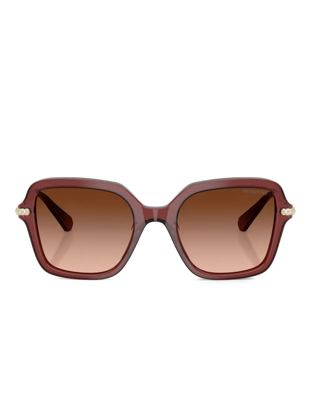 Swarovski Eyewear Occhiali da sole squadrati con cristalli - Rosso