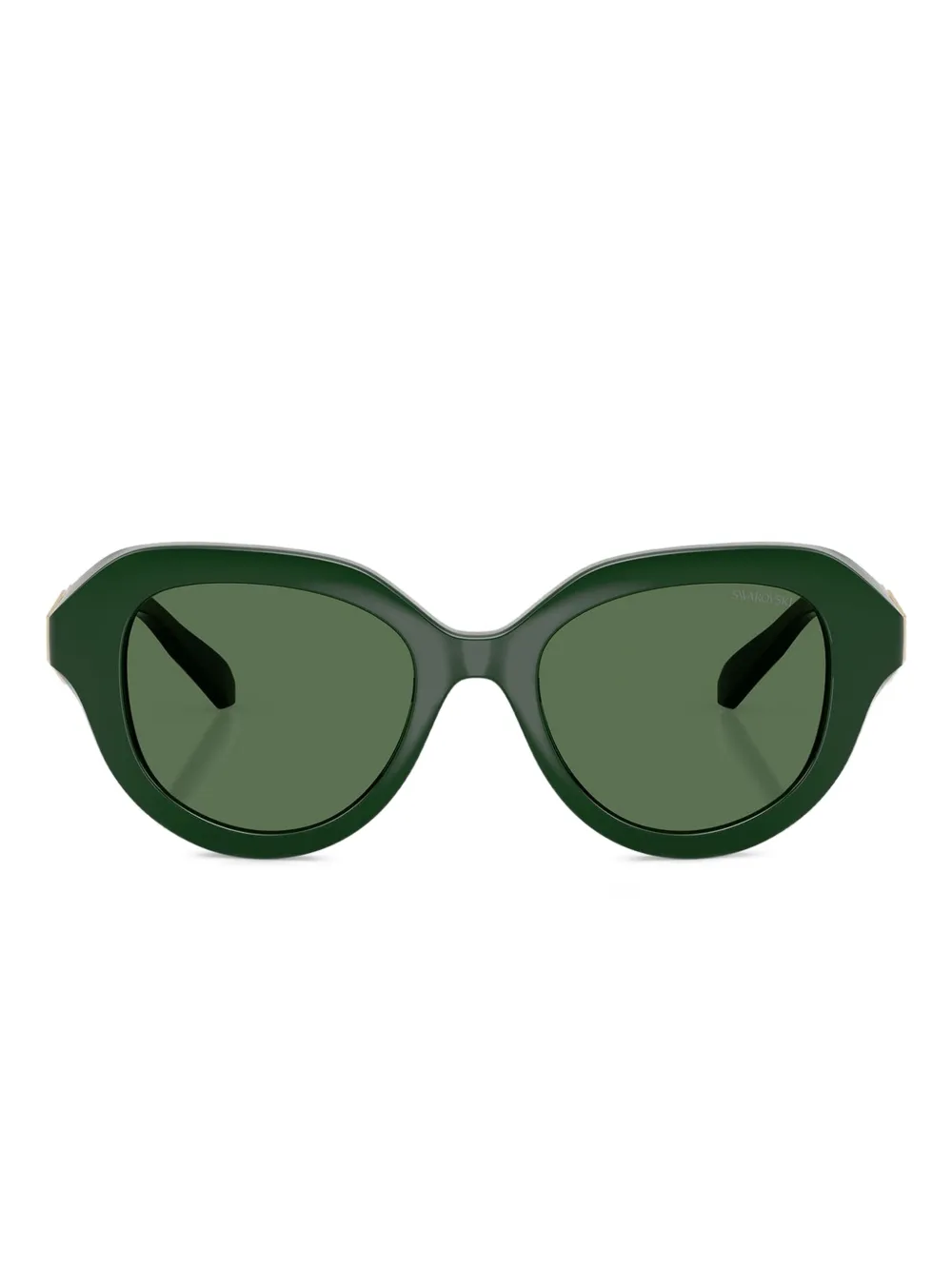Swarovski Eyewear Crystal-embellished Sunglasses In 그린