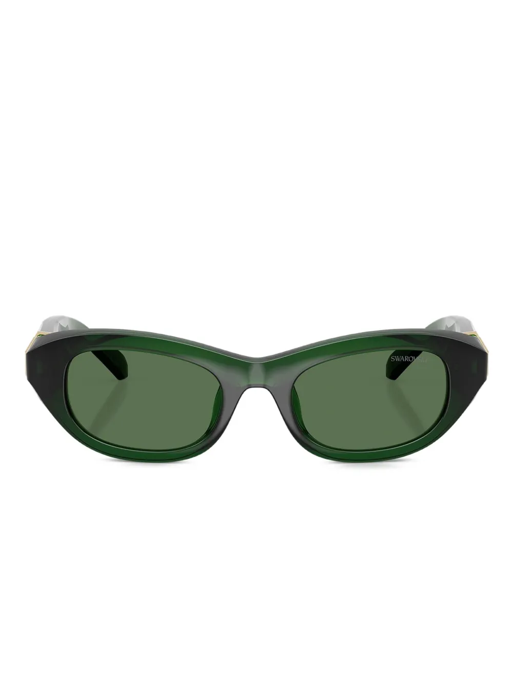 Swarovski Eyewear Crystal-embellished Oval-frame Sunglasses In Green