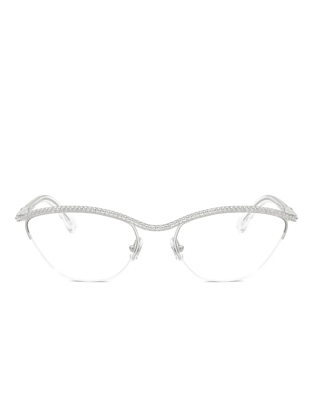 Swarovski Eyewear Occhiali cat-eye con cristalli - Argento