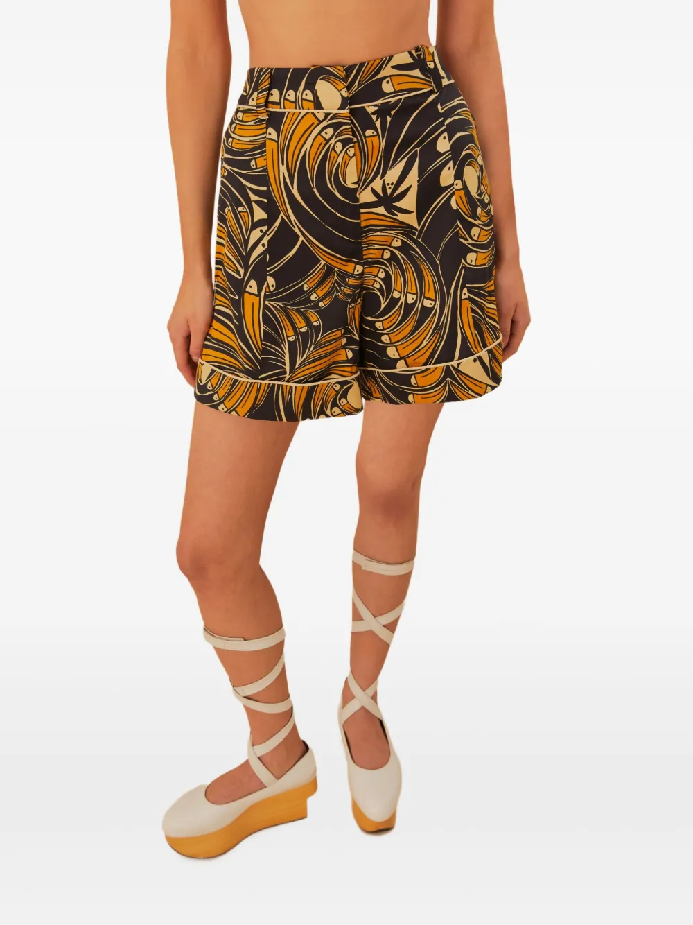 toucan-print shorts