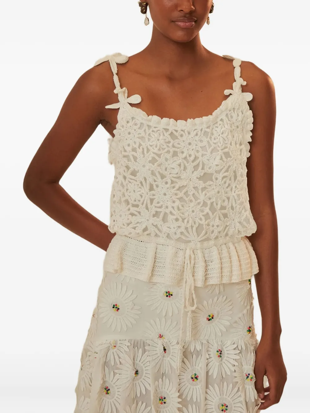 FARM Rio Top all'uncinetto - Bianco