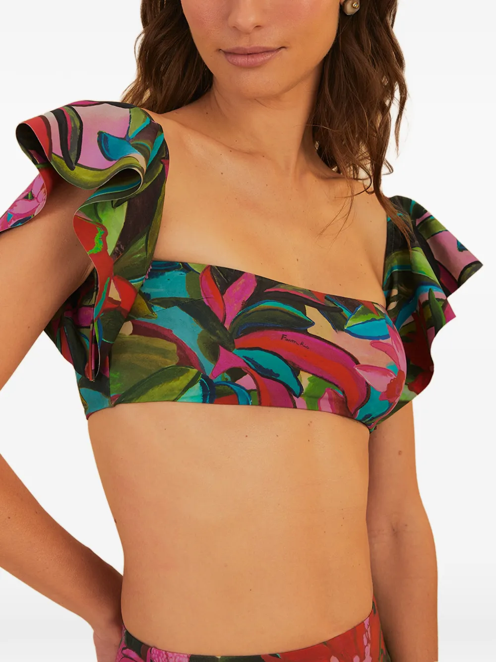 FARM Rio Top bikini Jardin de Reve a fiori - Verde
